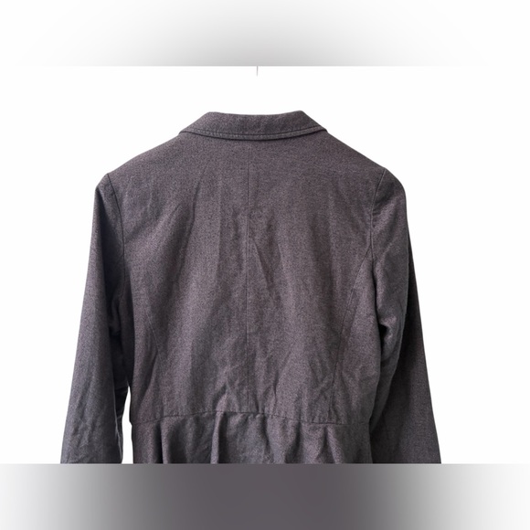 Anthropologie Gray Wool Peplum Blazers Academia w/Black Ruffled Hem Pockets, M - Picture 13 of 15